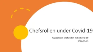 en bild av framsidan av rapporten "Chefsrollen under Covid-19"